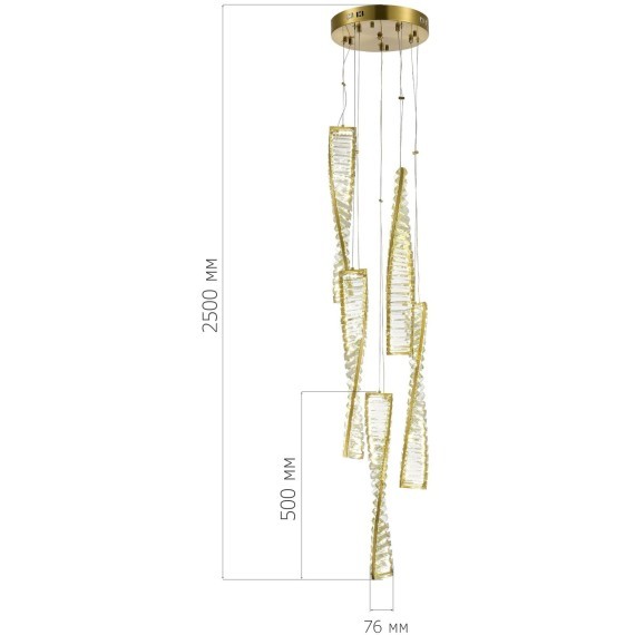 SL6205.303.05 Светильник подвесной ST-Luce Латунь/Прозрачный LED 1*55W 4000K ELICA