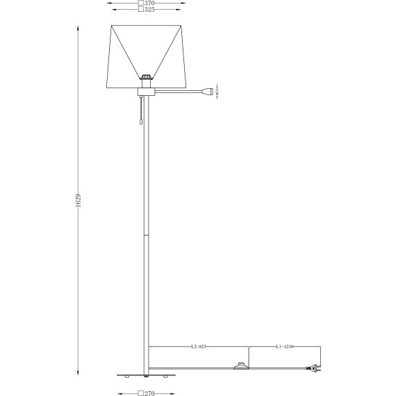 Торшер с абажуром Maytoni Z001FL-L3W-1B Farel под лампу 1xE27 60W