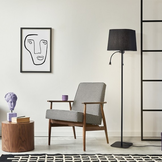 Торшер с абажуром Maytoni Z001FL-L3W-1B Farel под лампу 1xE27 60W