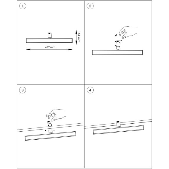 270347 Черный трековый линейный светодиодный светильник 48V 18Вт 1000Лм CRI90 4000K 110° Due Hermes Lightstar