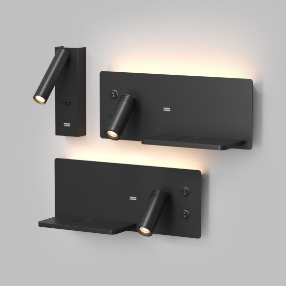 Светильник настенный с USB портом и usb type-c DK5090-BK Denkirs CHARGELUX, USB-A 3Вт, 3000К