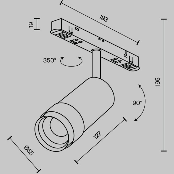 Трековый светильник Technical TR212-4-12WTW-DD2-Z-W