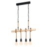 43318 Подвес YOUNGSTOWN, 4X40W(E27), сталь, дерево, черный, коричневый