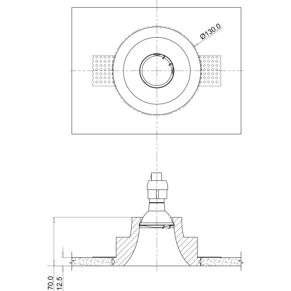 Гипсовый светильник под покраску Maytoni DL002-1-01-W Gyps Modern под лампу 1xGU10 35W