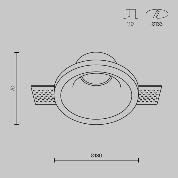 Гипсовый светильник под покраску Maytoni DL002-1-01-W Gyps Modern под лампу 1xGU10 35W