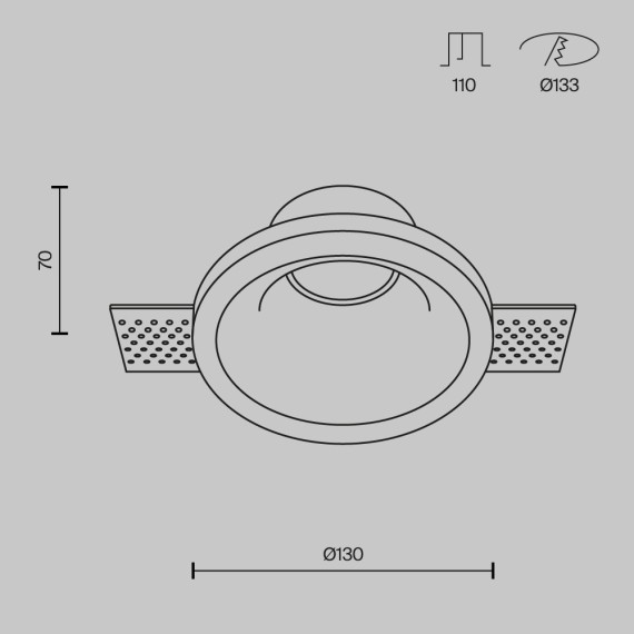Гипсовый светильник под покраску Maytoni DL002-1-01-W Gyps Modern под лампу 1xGU10 35W