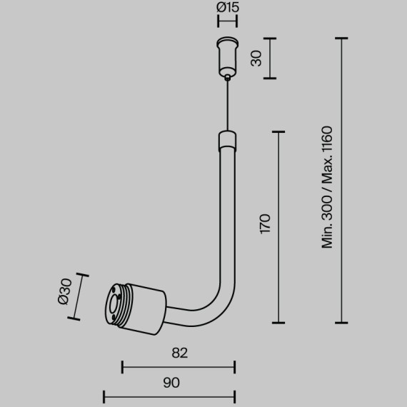 Заглушка для подвесного монтажа системы Maytoni Shelf без ввода питания с тросом CA024PL-B