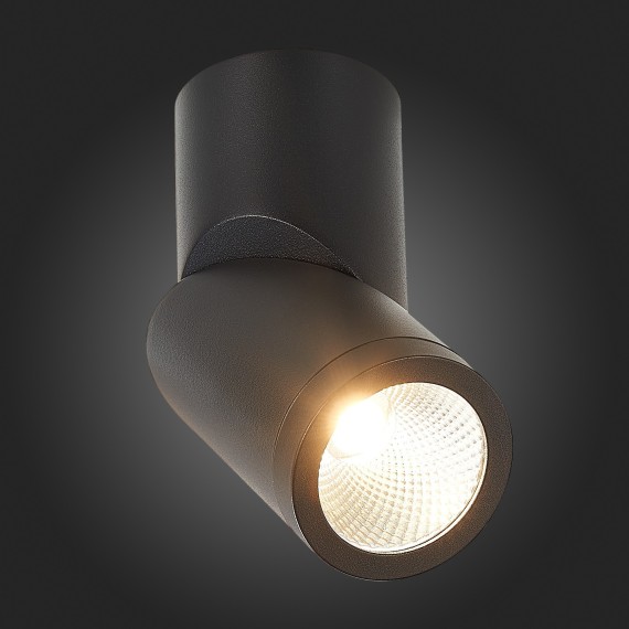 ST650.432.10 Светильник потолочный Черный LED 1*10W 3000K 800Lm Ra90 38° IP44 D62xH151 165-265V Накладные светильники