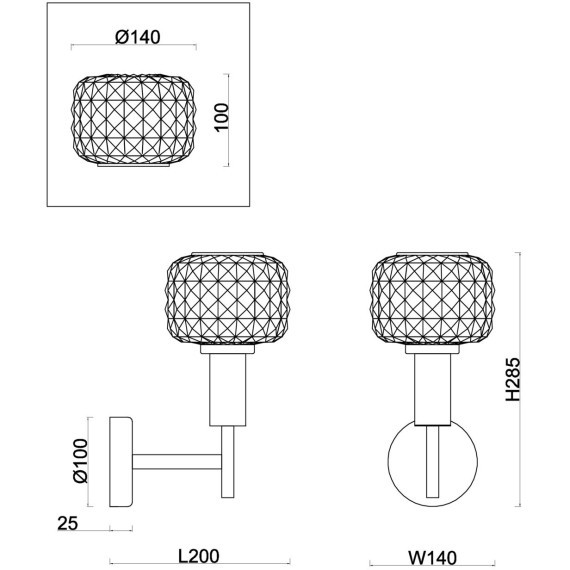 Настенный светильник (бра) Freya FR5366WL-01BS