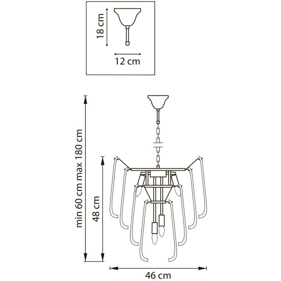 Люстра подвесная 8х6W(led) Е14, золото Retro II Lightstar 799082
