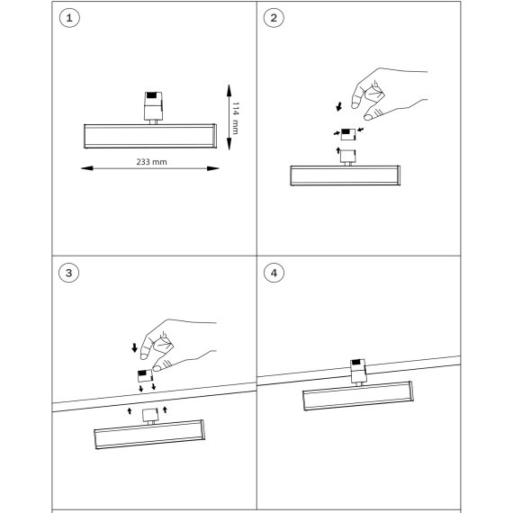 270247 Черный светодиодный поворотный трековый линейный светильник 48V 10Вт 520Лм CRI90 4000K 110° Due Hermes Lightstar