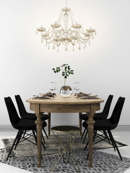 39093 BASILANO Подвесная люстра классика с 8 лампами E14, 320Вт, 220В, хромированный, стекло коричневый