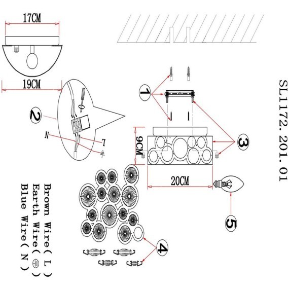 SL1172.201.01 Бра ST-Luce Золотистый/Золотистый, Прозрачный E14 1*60W NAMIO