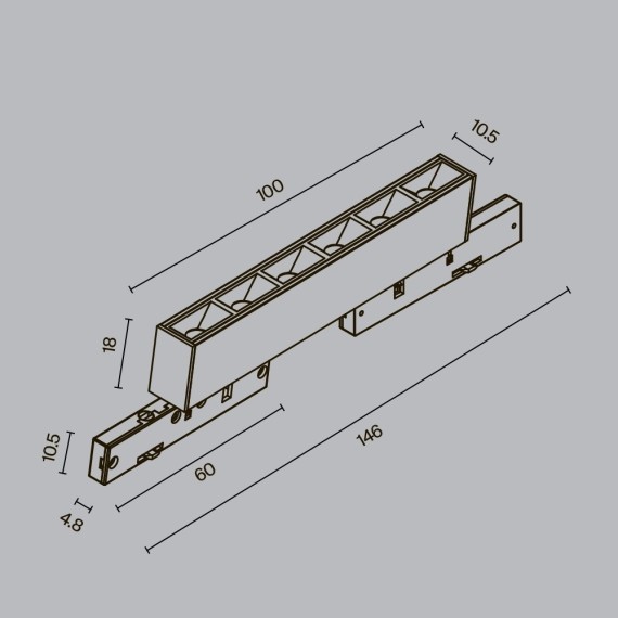 TR193-1-5W3K-M-B Ультратонкий трековый диммируемый по TRIAC 0/1-10V магнитный светодиодный светильник Maytoni Levity CRI90+ 3000К 220Лм 30° 5Вт