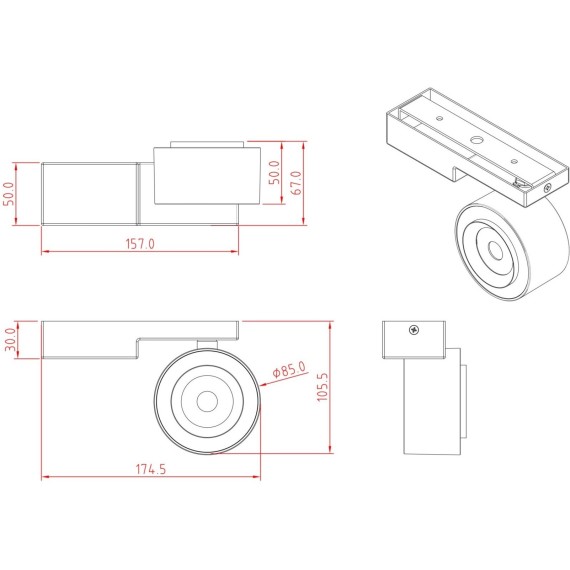 Потолочный светильник Technical C062CL-L12B4K