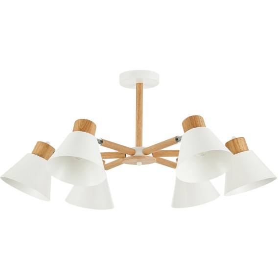 SLE103702-06 Светильник потолочный Светлое дерево, Белый/Белый E27 6*60W BUVE