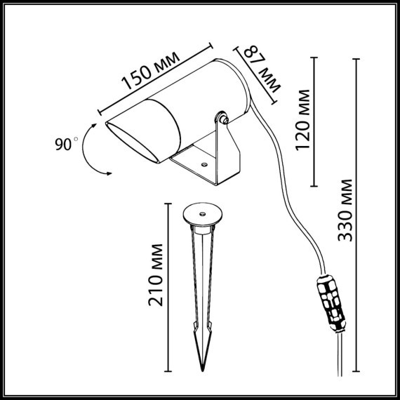 Уличный светильник IP65 LED 15W 3000K 220-240V Odeon Light STIMA 6647/15GL3