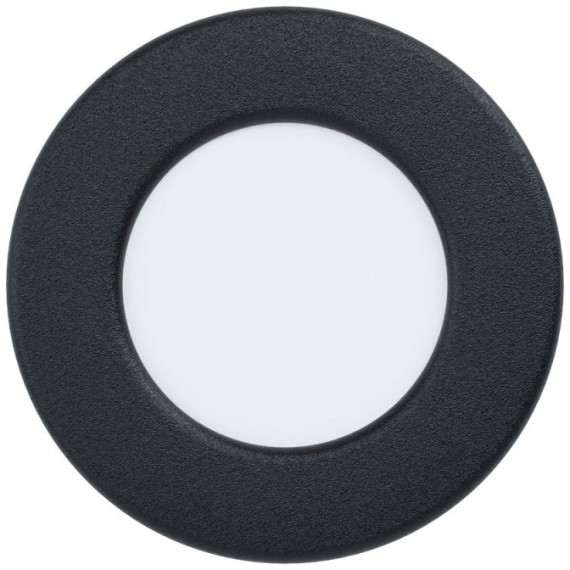 99142 Светодиодный встраиваемый светильник FUEVA 5, 2,7W (LED), ?86, ET26, 300lm, 3000K, сталь, черный/пл