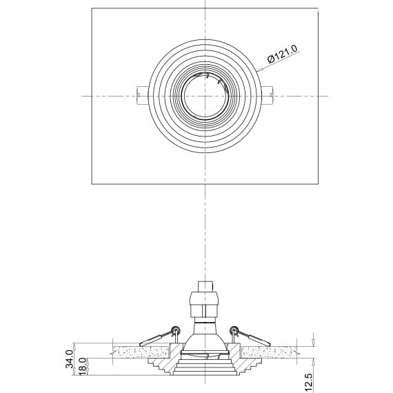 Гипсовый светильник под покраску Maytoni DL004-1-01-W Gyps Modern под лампу 1xGU10 35W