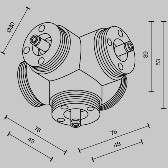 Пятиконечный коннектор для системы Maytoni Shelf без ввода питания CA020L5C-B