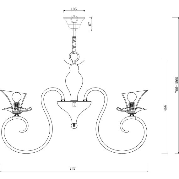 Люстра подвесная Freya FR2001-PL-06-W Fabre под лампы 6xE14 40W