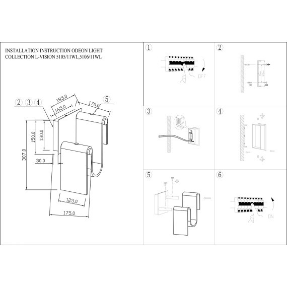 Настенный светильник LED 11W 4000K FLOW 5106/11WL