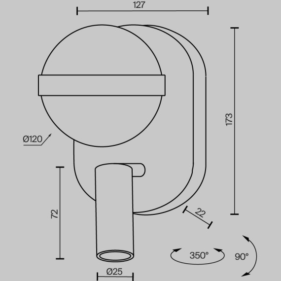 Настенный светильник (бра) Maytoni MOD441WL-L8B3K