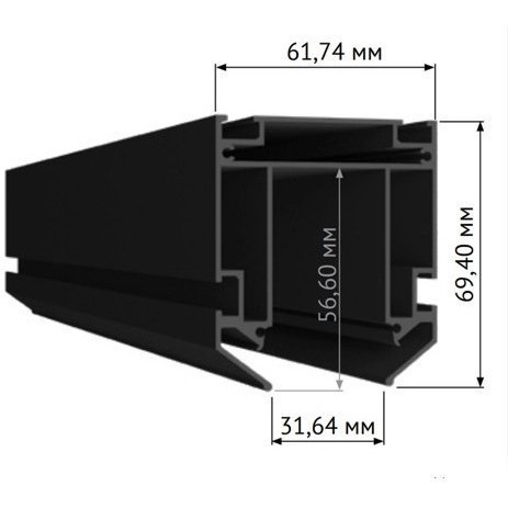 ST015.129.02 Профиль 2м для монтажа накл. шинопровода в гарпунные натяжные потолки SKYLINE 220