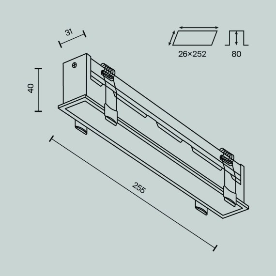 Встраиваемый светильник Technical DL066-20W3-6K-B