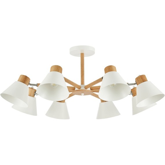 SLE103702-08 Светильник потолочный Светлое дерево, Белый/Белый E27 8*60W BUVE