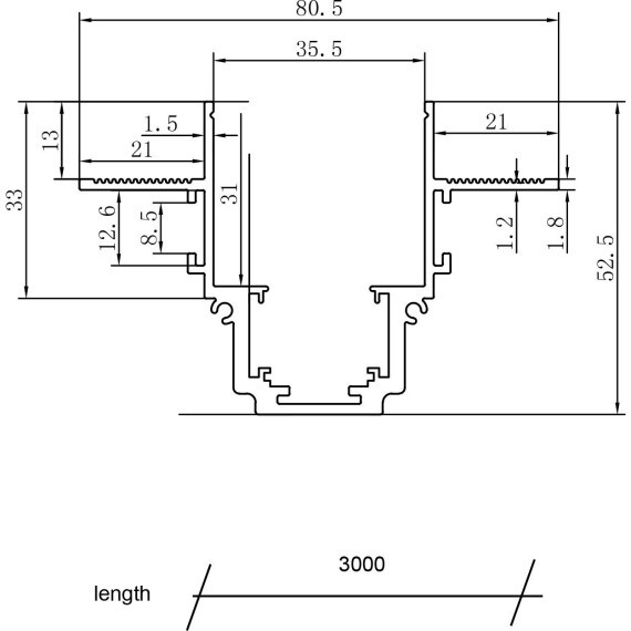 Магнитный 3м встраиваемый в ГКЛ 12.5мм шинопровод Maytoni Gravity TRX010-423B