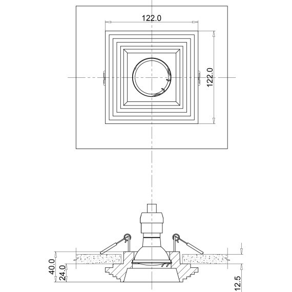 Гипсовый светильник под покраску Maytoni DL005-1-01-W Gyps Modern под лампу 1xGU10 35W