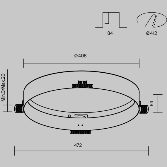 Аксессуар для встраиваемого светильника Maytoni Zon(арт. светильника C032CL-45W4K-RD-W) DLA032-TRS45-W