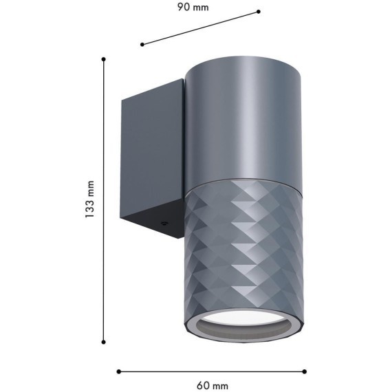 4660-1W, уличный светильник, D90xW60xH135, 1xGU10x35W, IP65, excluded