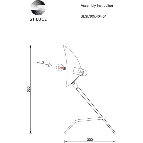 SL305.404.01 Прикроватная лампа ST-Luce Черный/Черный, Белый E27 1*60W SPRUZZO