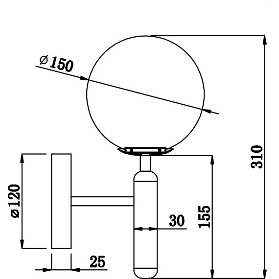 Бра Freya FR5124WL-01BS Zelda под лампу 1xE14 40W