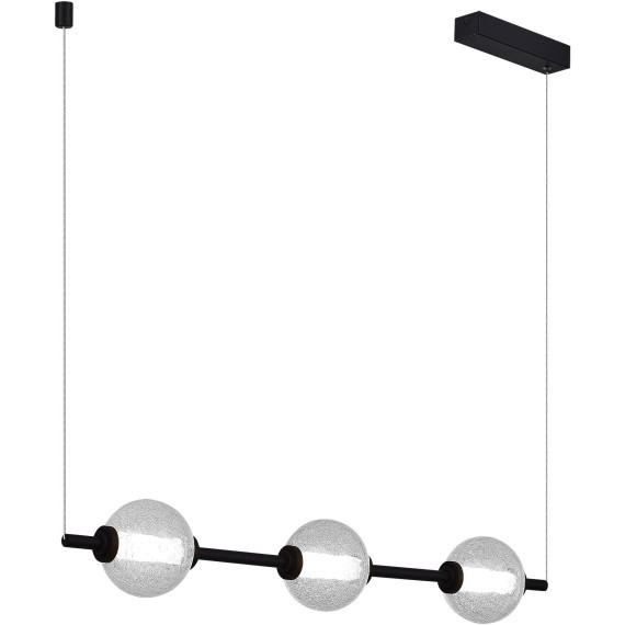 SL6120.403.03 Светильник подвесной ST-Luce Черный/Прозрачное кракелированное стекло LED 3*8,5W 3000K PEEK