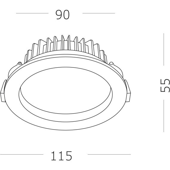 ST752.538.12 Св-к встр. Белый LED 1*12W 3000K 960Lm Ra80 100° IP44 D115xH47 100-240VV Встраиваемые светильники