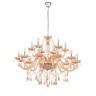 39095 BASILANO BASILANO Люстра потолочная классика с большим кол-вом ламп E14, 720Вт, стекло коричневый, металл хромированный