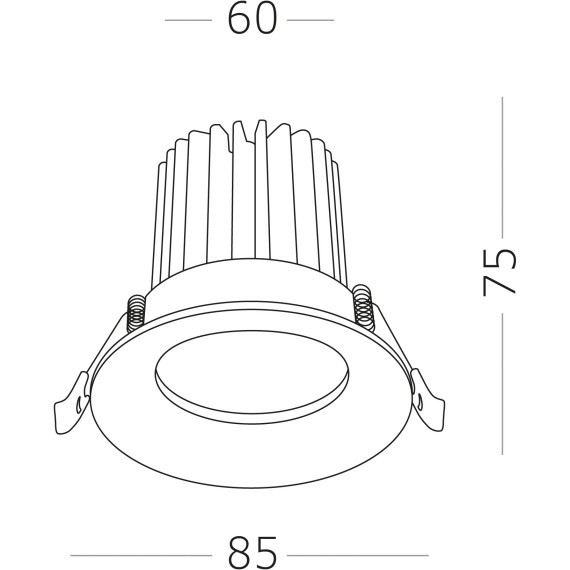 ST703.438.10 Св-к встр. Черный LED 1*10W 3000K 900Lm Ra90 38° IP20 D85xH75 170-240V Встраиваемые светильники