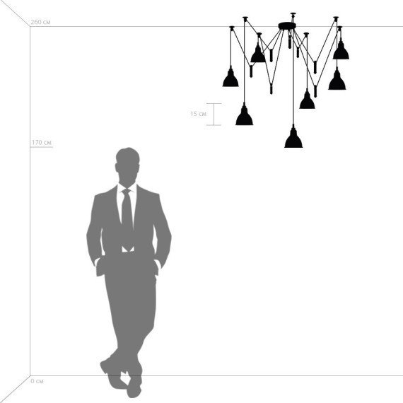Люстра паук Lightstar 761073 Acrobata под лампы 7xE14 280W