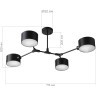 SLE183402-04 Светильник потолочный Черный/Черный E14 4*60W GIMENTO