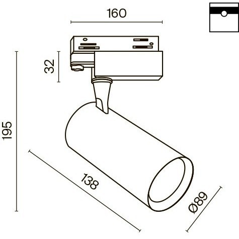 Трековый светильник трехфазный 220V светодиодный Vuoro TR029-3-20W4K-W-W