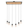 43725 CONSETT Подвесной люстра с 6 лампами E27, 240Вт, дерево, сталь, коричневый, черный, L780