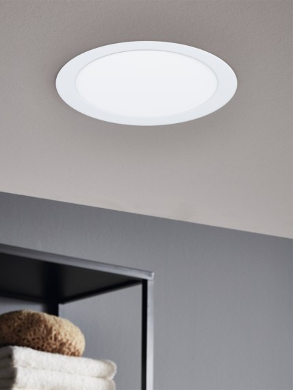 99149 Светодиодный встраиваемый светильник FUEVA 5, 10,5W (LED), ?166, ET26, 1350lm, 4000K, сталь, белый/п