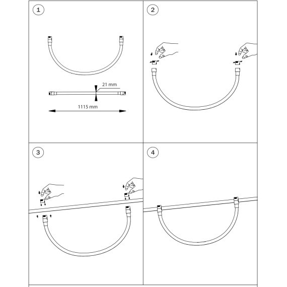 270647 Светильник трековый гибкий неон, длина 1м, 48V 10Вт 870Лм CRI90 4000K 360° Due Hermes Lightstar