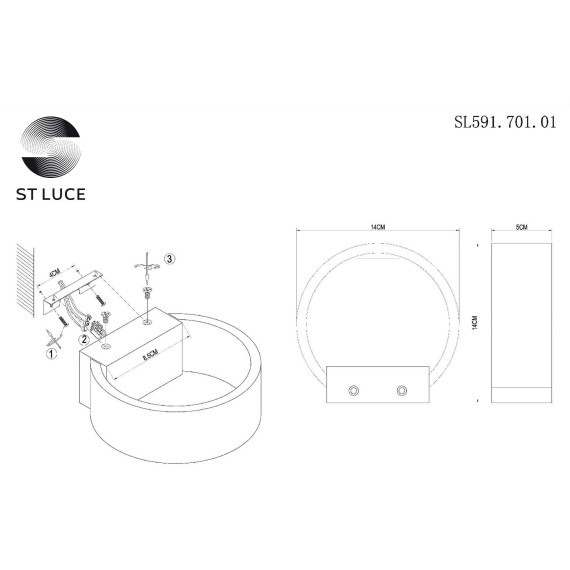 SL591.701.01 Светильник настенный ST-Luce Матовый Никель,Белый/Матовый Никель,Белый LED 1*6W 4000K Настенные светильники