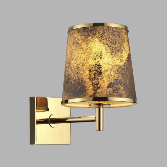 5064/1W MODERN ODL24 405 античн.бронза/серо-беж./металл/натур.камен."шпон" Бра E27 LED 1*10W BERGI