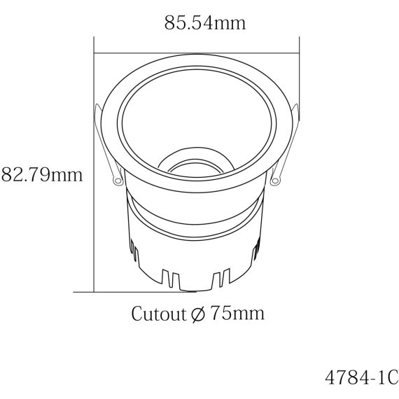 4784-1C Встраиваемый светодиодный светильник с доп. рамкой под штукатурку, белый, 9Вт 585Лм 3000;4000;6000K CRI90+ 45° IP20