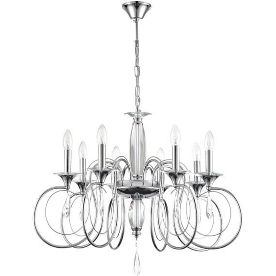 8032/8 CLASSI LN24 хром, металл/хрусталь Люстра подвесная Е14 8*40W 220V LAOKA